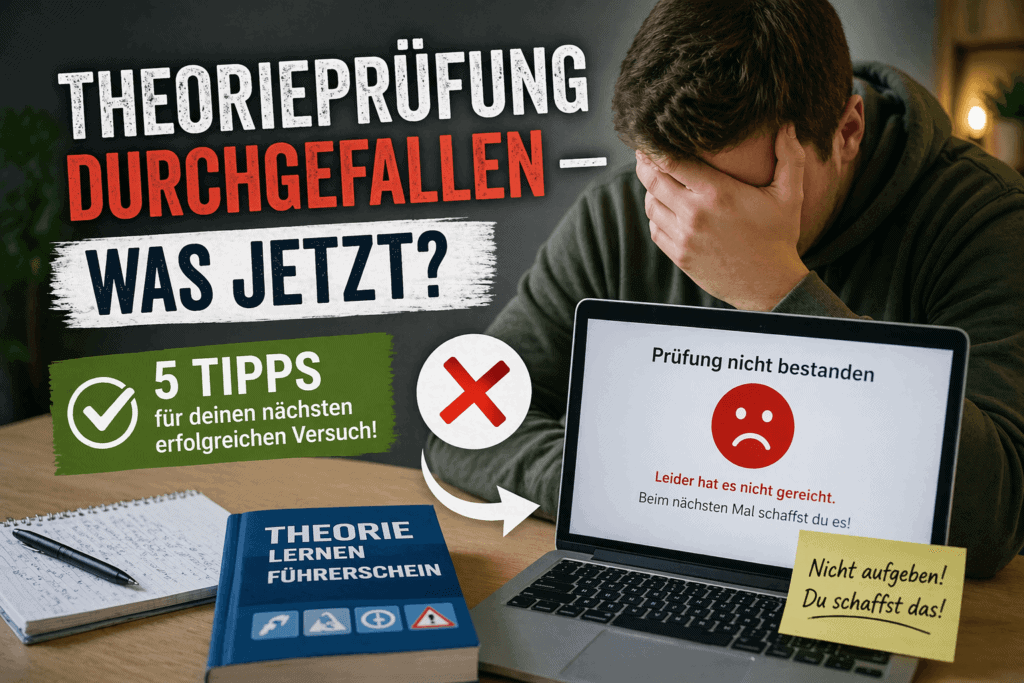 Theorieprüfung durchgefallen - 5 Schritte (Beitragsbild)