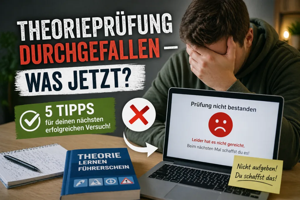 Theorieprüfung durchgefallen - 5 Schritte (Beitragsbild)