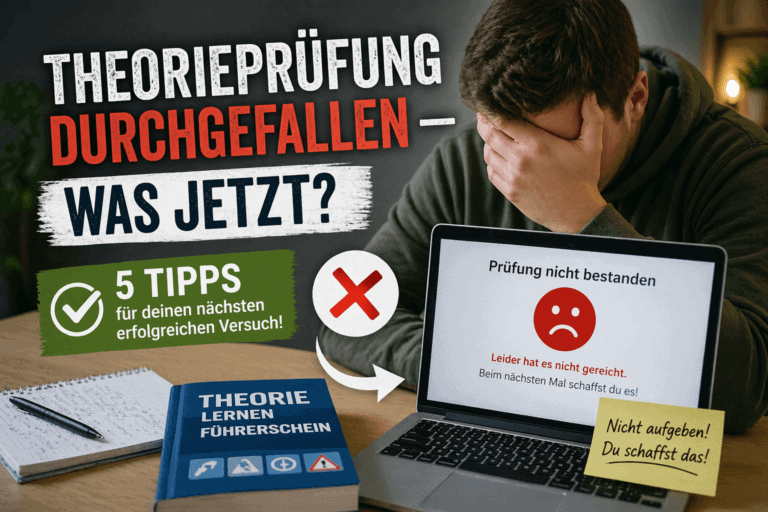 Theorieprüfung durchgefallen - 5 Schritte (Beitragsbild)