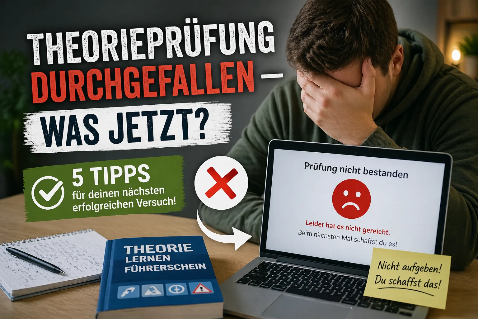 Theorieprüfung durchgefallen - 5 Schritte (Beitragsbild)