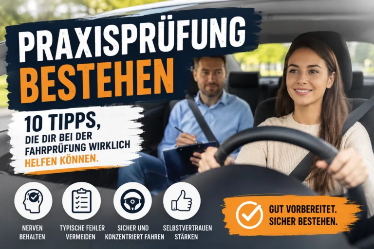 Blogbeitrag Bild Praktische Führerscheinprüfung bestehen - 10 Tipps