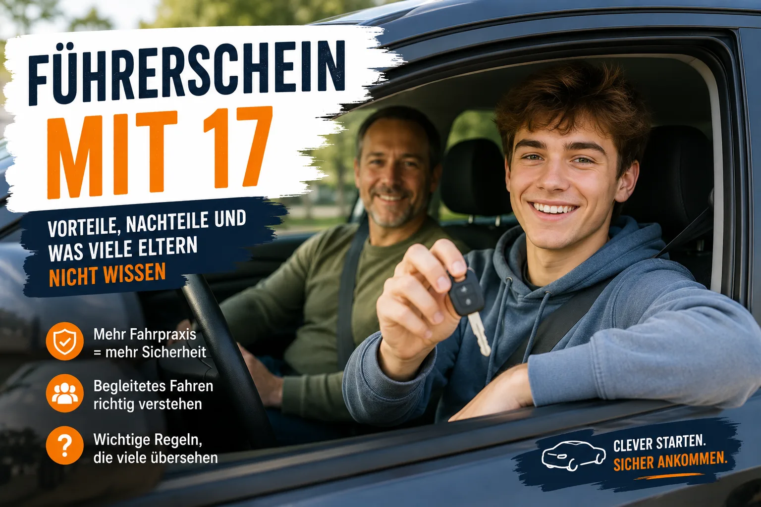 Beitragsbild Titel Begleitetes Fahren, Führerschein mit 17