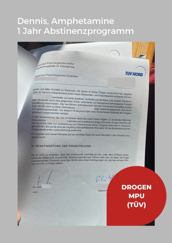 MPU Vorbereitung Beweisbild